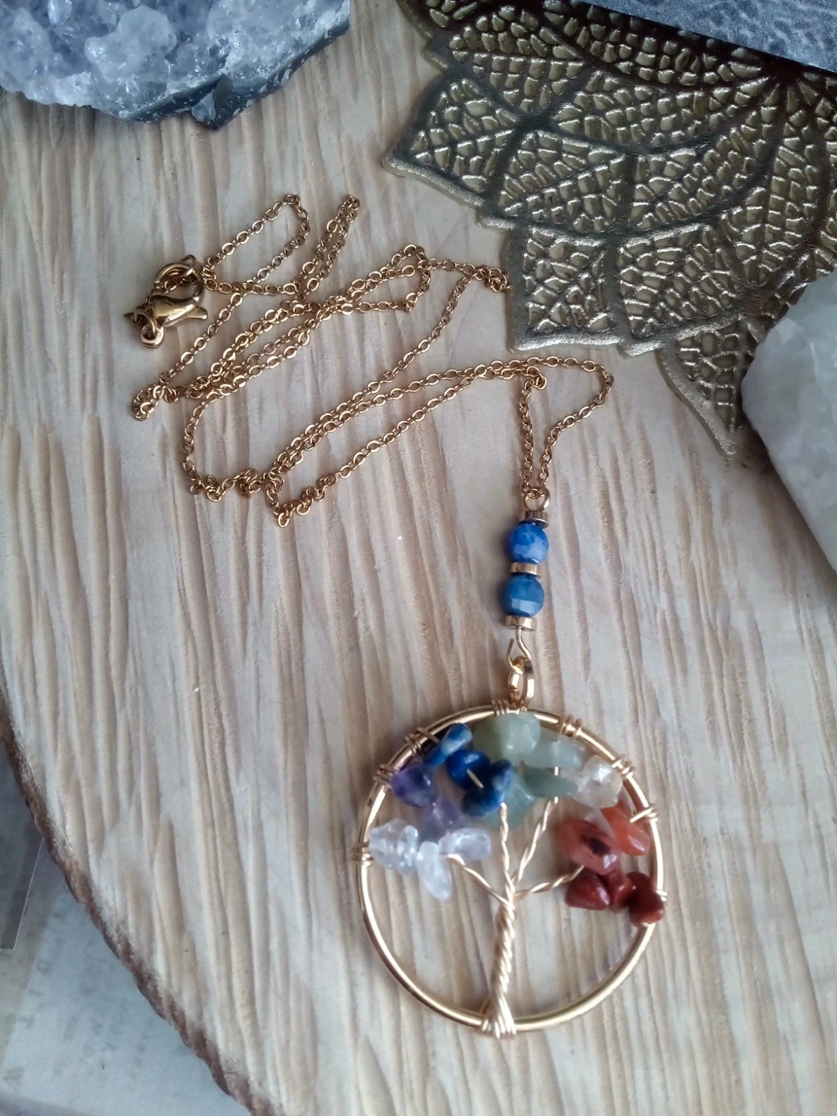 Collier arbre de vie avec pierres semi-précieuses – photo 2
